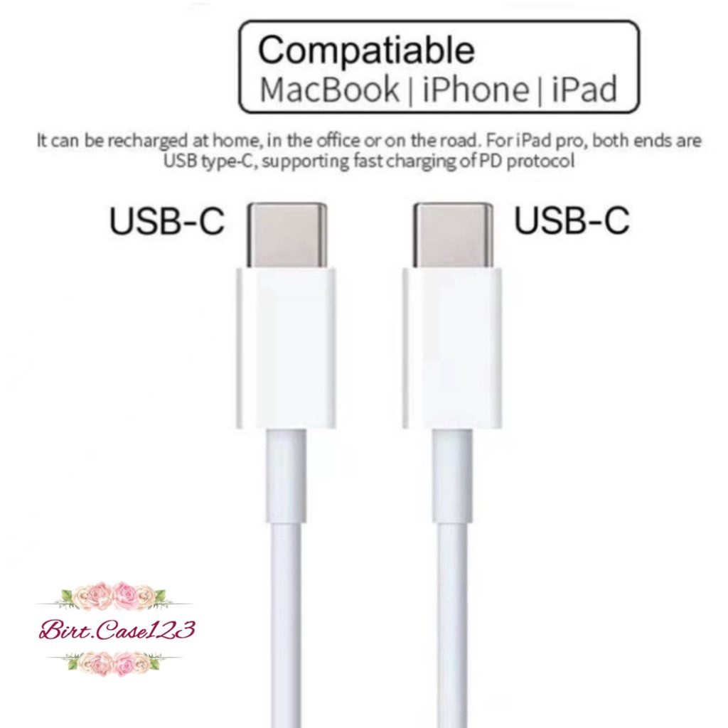 Tipe c ke tipe c - Tipe c KABEL DATA - USB-C CHARGER CABLE - CABLE PAD - Air - Pro  - 2Meter BC6784