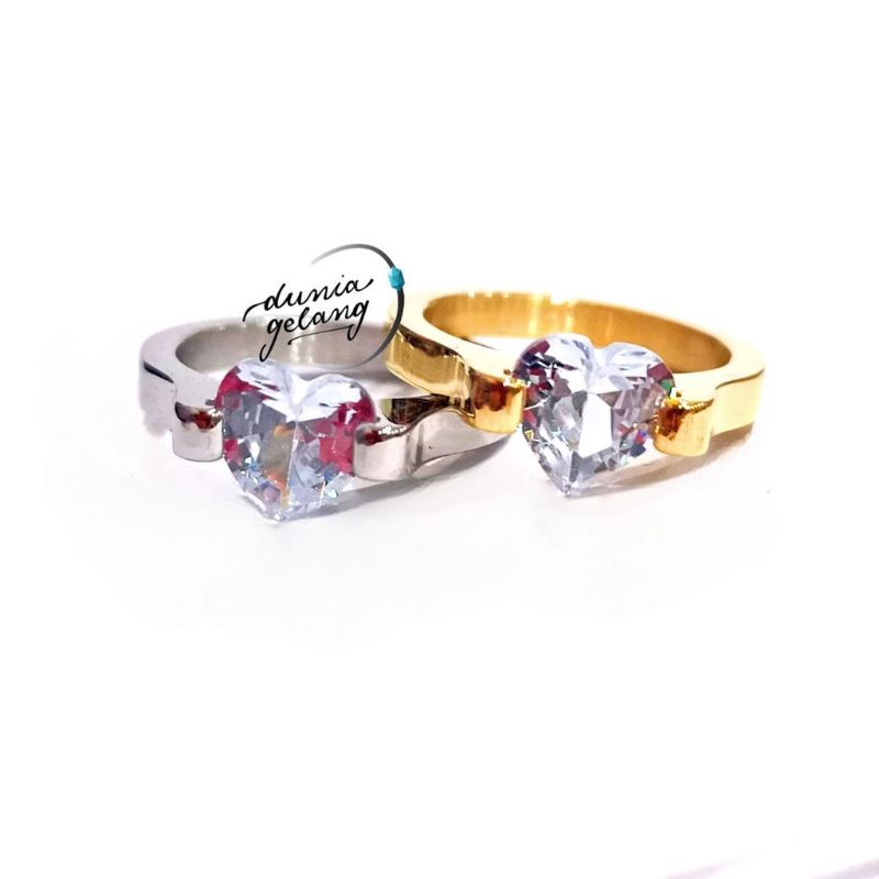 Cincin Hati Diamond Love Titanium  Cincin Bermata Love Titanium