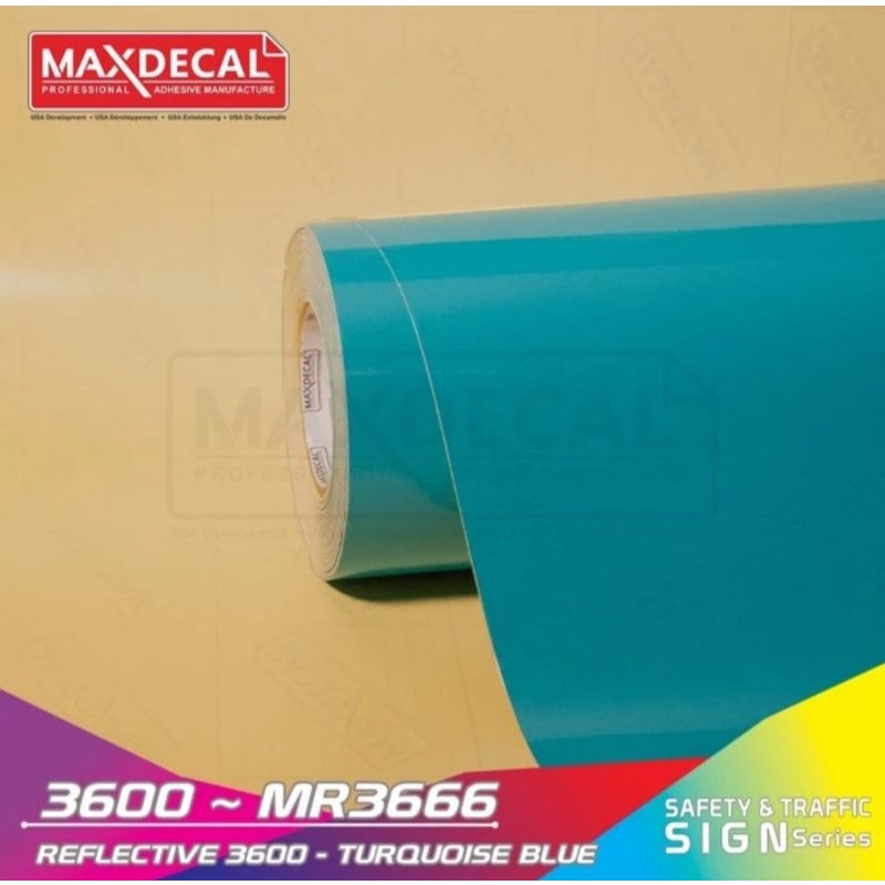 STICKER MAXDECAL REFLECTIVE TURQUOISE BLUE / Biru Tosca 3600 MR3666 Meteran