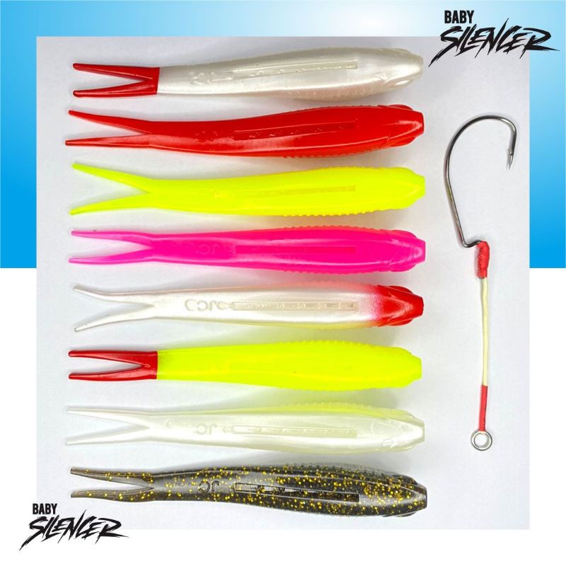 Softlure Baby Silincer dengan Wormhook 4/0 5/0