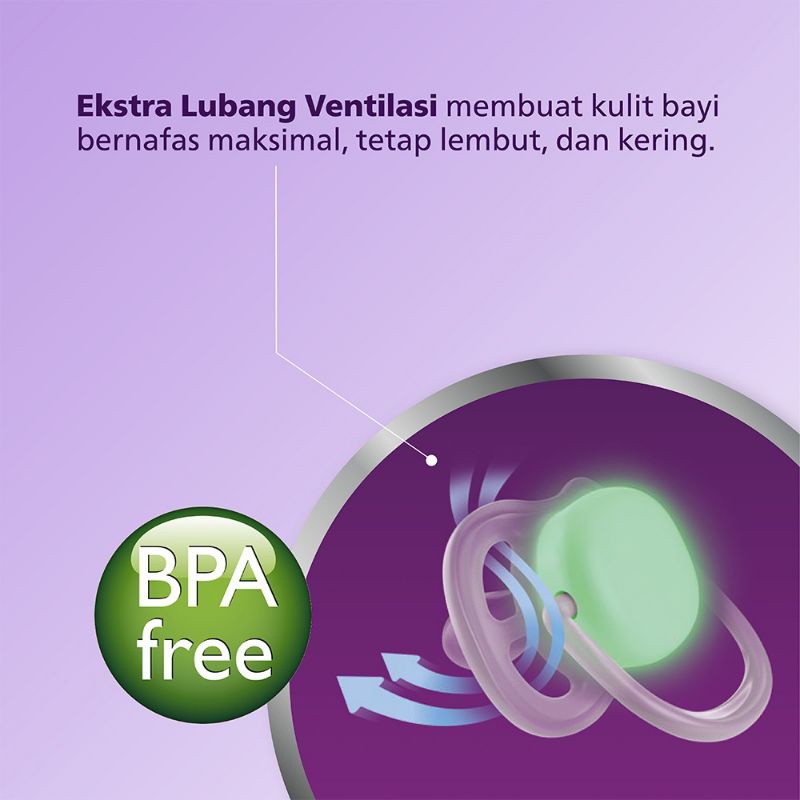 Philips Avent Ultra Air Night 2pcs - Empeng Bayi 0-6m