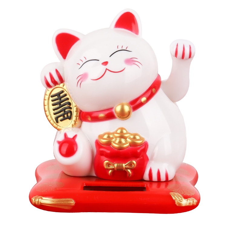 Kucing Maneki Solar/Pajangan Kucing Hoki/Patung Kucing Hoki/Lucky Cat Solar