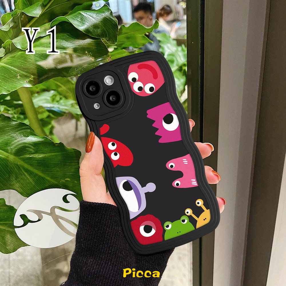 Soft Case Motif Monster Kecil Untuk OPPO A17 A16 A55 A15 A57 A16K A54 A17K A12 A77 A74 A5 A9 A16s A96 A95 A5s A7 A1k A77s A53 A3s A72 A76 Azer 6e 7f 8zer Case Pelindung Earphone Bluetooth Airpod