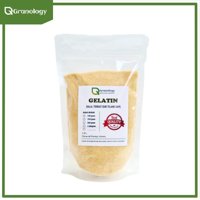 Gelatin Bubuk Halal Premium Import (500 gram) by Granology