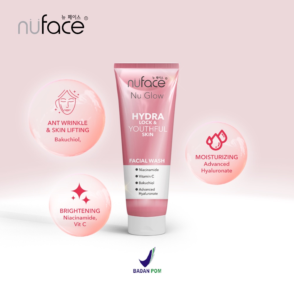 Nuface Nu Glow Facial Wash 80ml | Hydra Lock &amp; Youthful | Acne Prone Care Gel