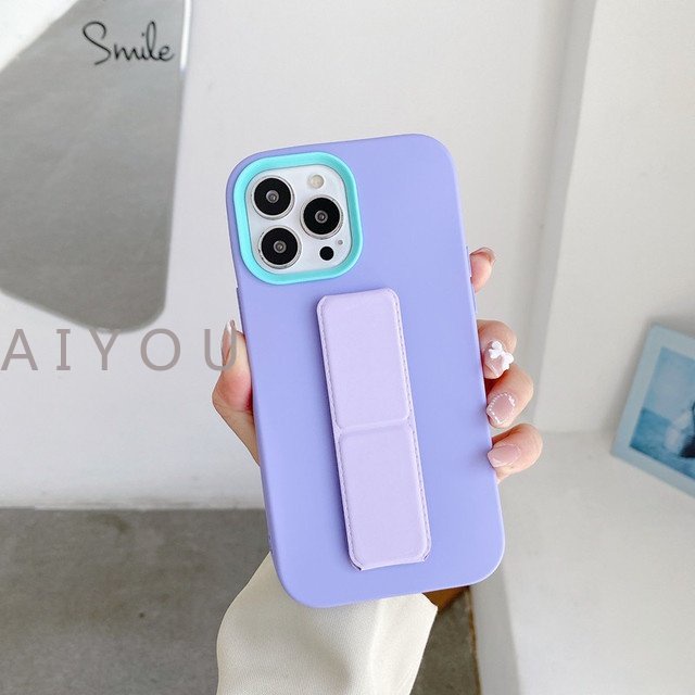 3 in 1 Case Stand Holder Bahan Kulit Dengan Tali Pergelangan Tangan Untuk iPhone 14 Pro Max 13 11 12 Pro Max XR X 7 8 Plus SE XS Max
