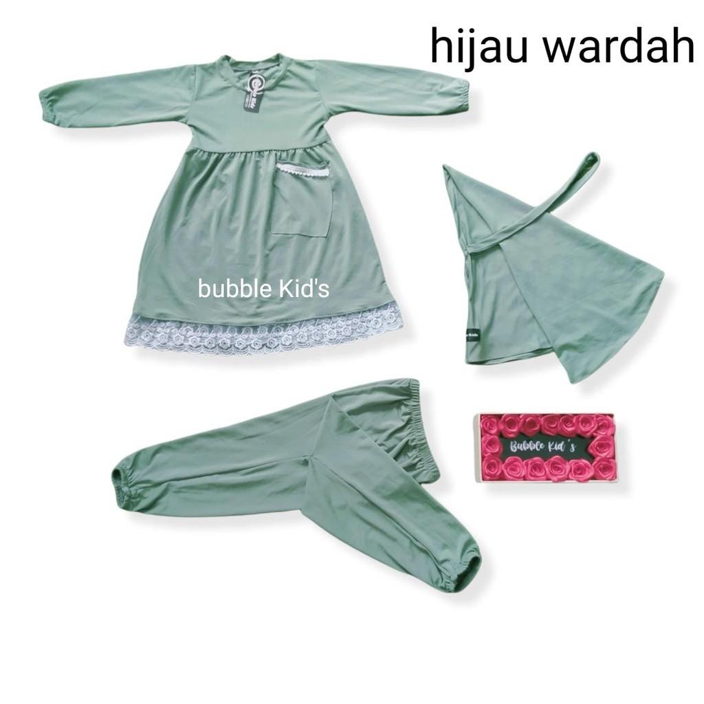 baju anak perempuan one set Alena 3in1 0-2 tahun pakaian anak perempuan | setelan anak perempuan lime