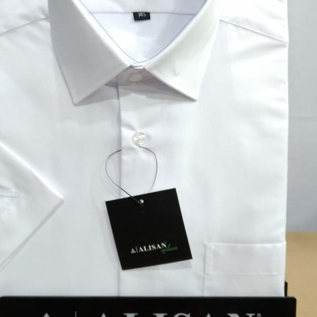 Kemeja Pria Alisan Putih Lengan Pendek Reguler Fit - Putih, S