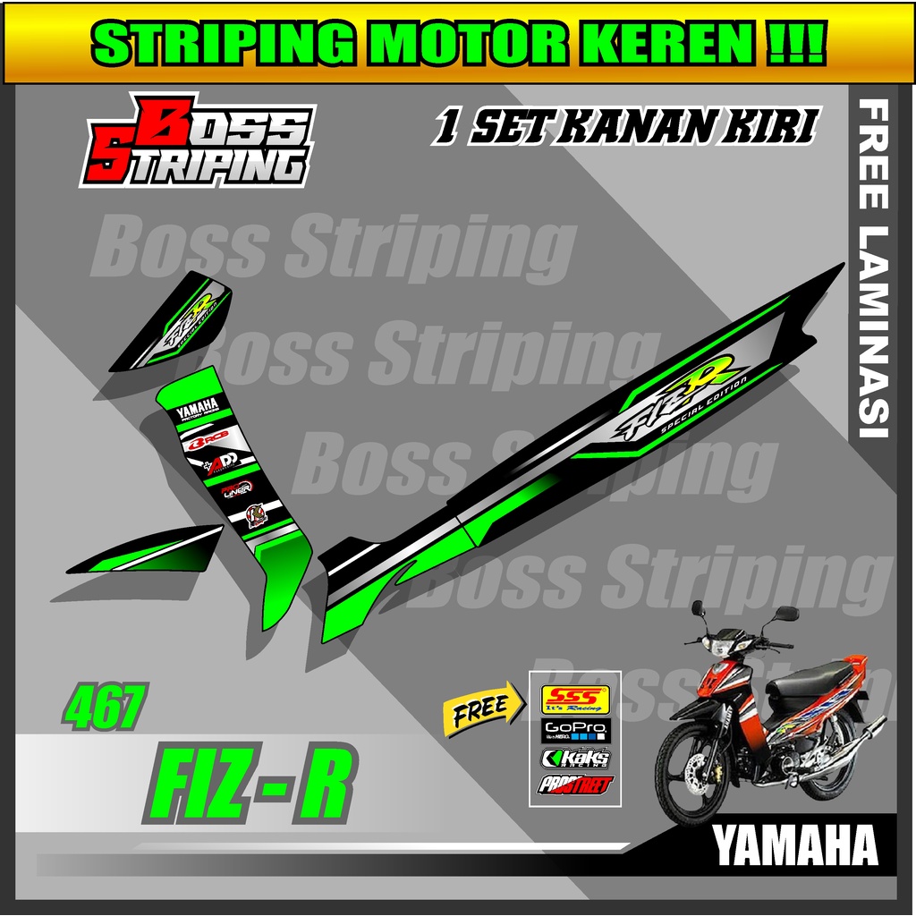 Striping Fizr Fiz R / Setiker stiker sticker list variasi semi full yamaha fizr desain racing keren