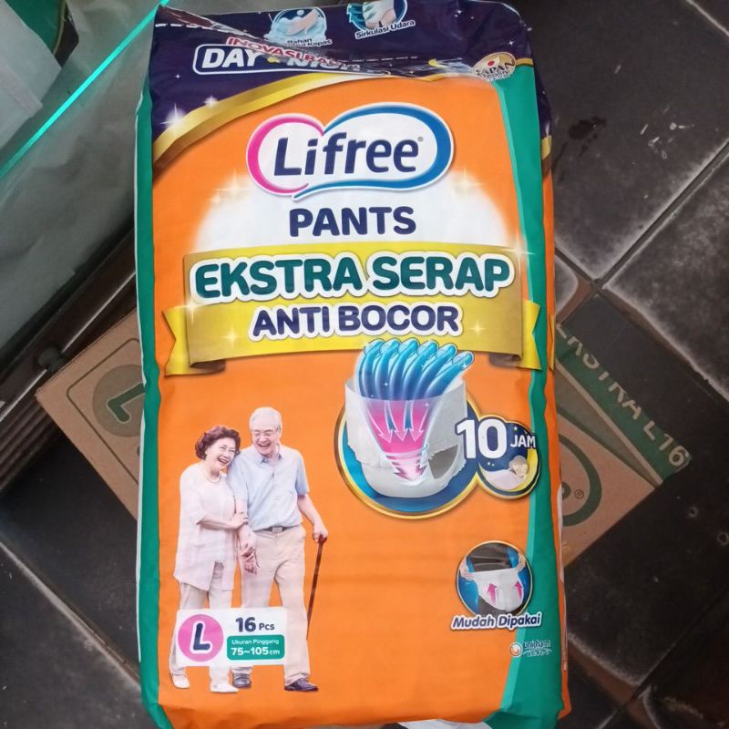 Lifree celana ekstra serap L16 / Lifree celana extra serap L 16 popok dewasa