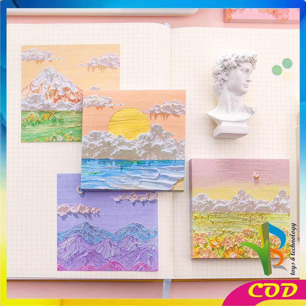 RB-A37 Memo Tempel Aesthetic Sticky Notes Motif Alam Indah / Note Beauty nature / Memo Tempel Notes Pemandangan / Memopad lucu