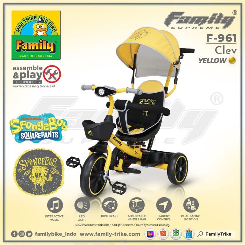Stroller sepeda roda 3 family F-961 Clev