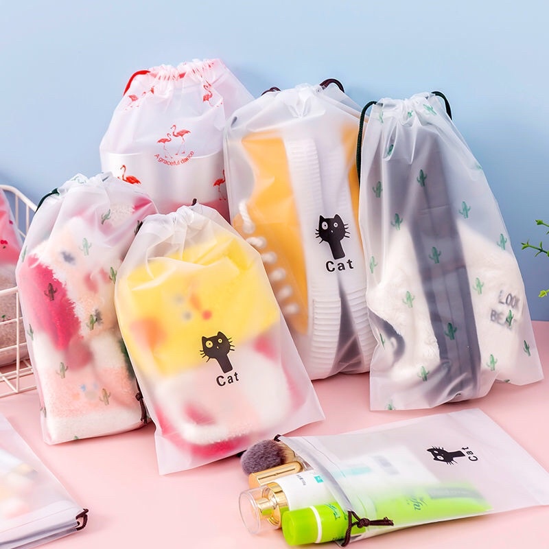 Travel Pouch Organizer Serbaguna Tas Serut Kosmetik Motif Anti Air Murah Meriah COD /Travel Pouch Organizer Bag Serbaguna / Tempat Penyimpanan Alat Make Up / Tas Serut Kosmeti