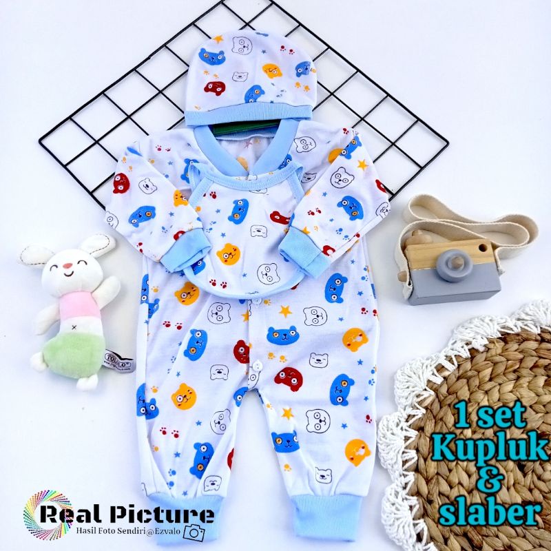 set baju kodok bayi jumper 0-3 bulan