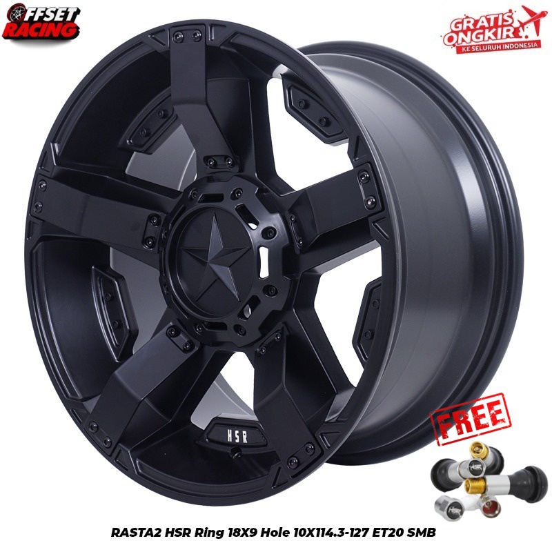 Velg Mobil HSR RASTA 2 Ring 18 Pelek Offroad Rush Terios Innova Rubicon Free Ongkir Kediri