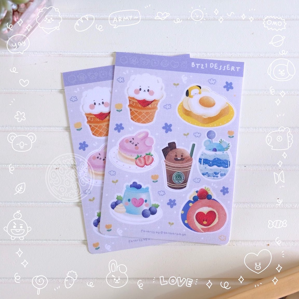 

bt21 glitter sticker