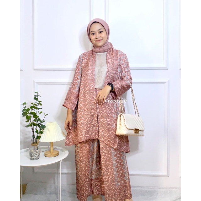 Arumi Series Set Outer Kulot by Vizcozze - Set Outer Celana batik Viscose