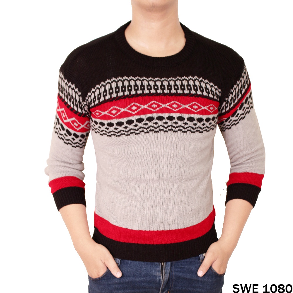 Sweater Rajut Pria Motif Tribal Keren - SWE 1096