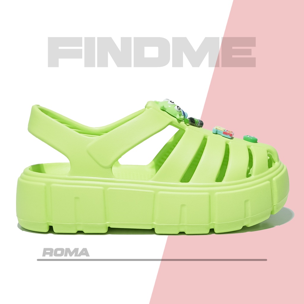 SEPATU SANDAL WANITA DESIGN UNIK POPULER CANTIK CASUAL DAILY BAHAN RUBBER IMPORT ROMA