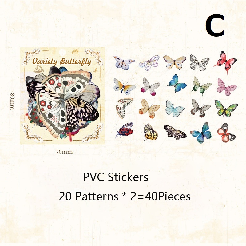 JRN015 – Deco Sticker Butterfly Kupu-Kupu Serangga Dairy Journal Scrapbook Label