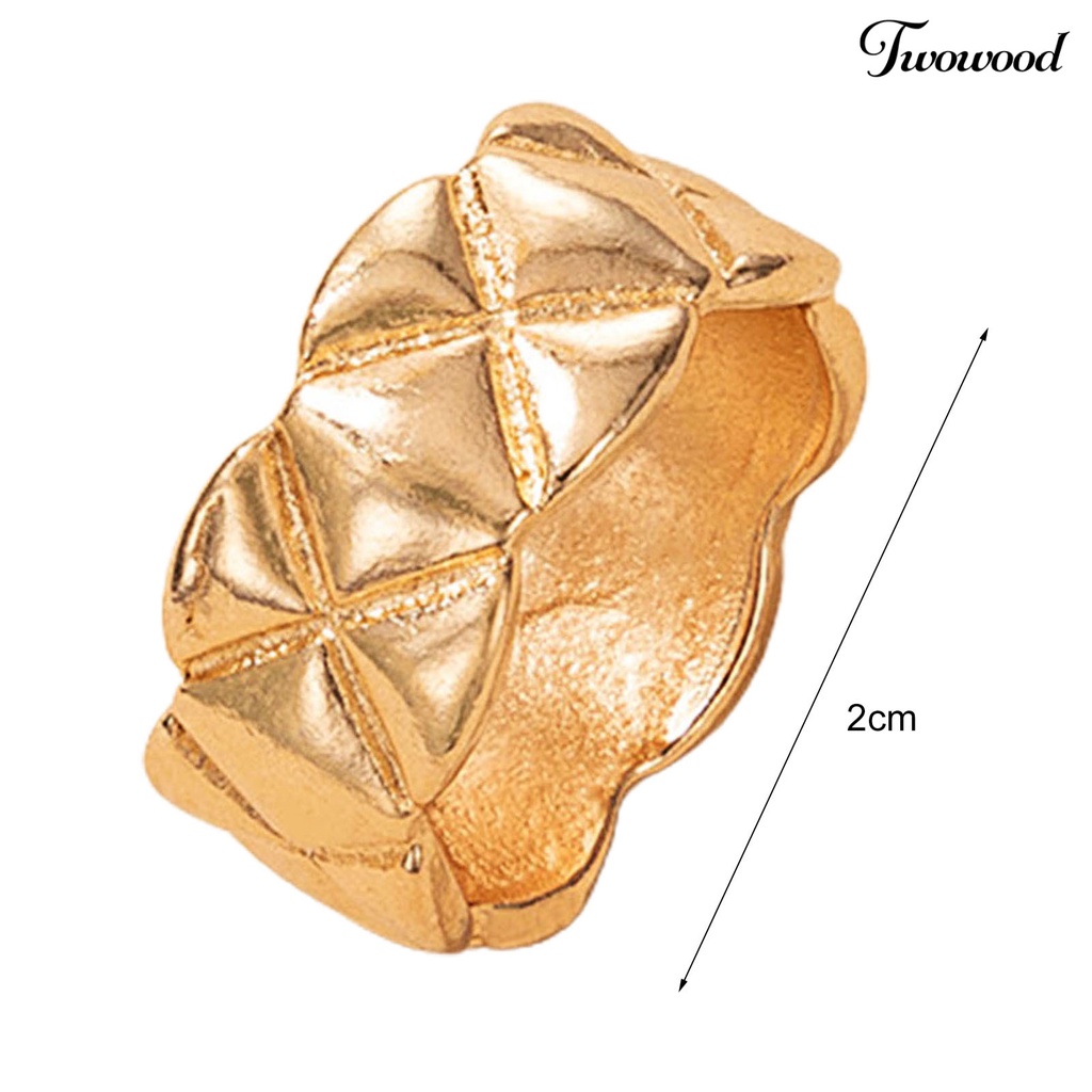 Cincin Bahan Alloy Model Hollow Geometris Gaya Punk Untuk Kencan