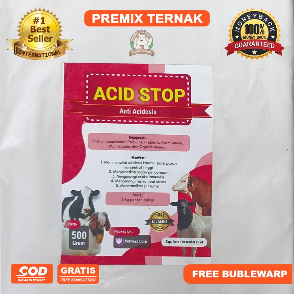 Acid Stop 500gr - Anti Acidosis - Premix Anti Acidosis Kambing Domba