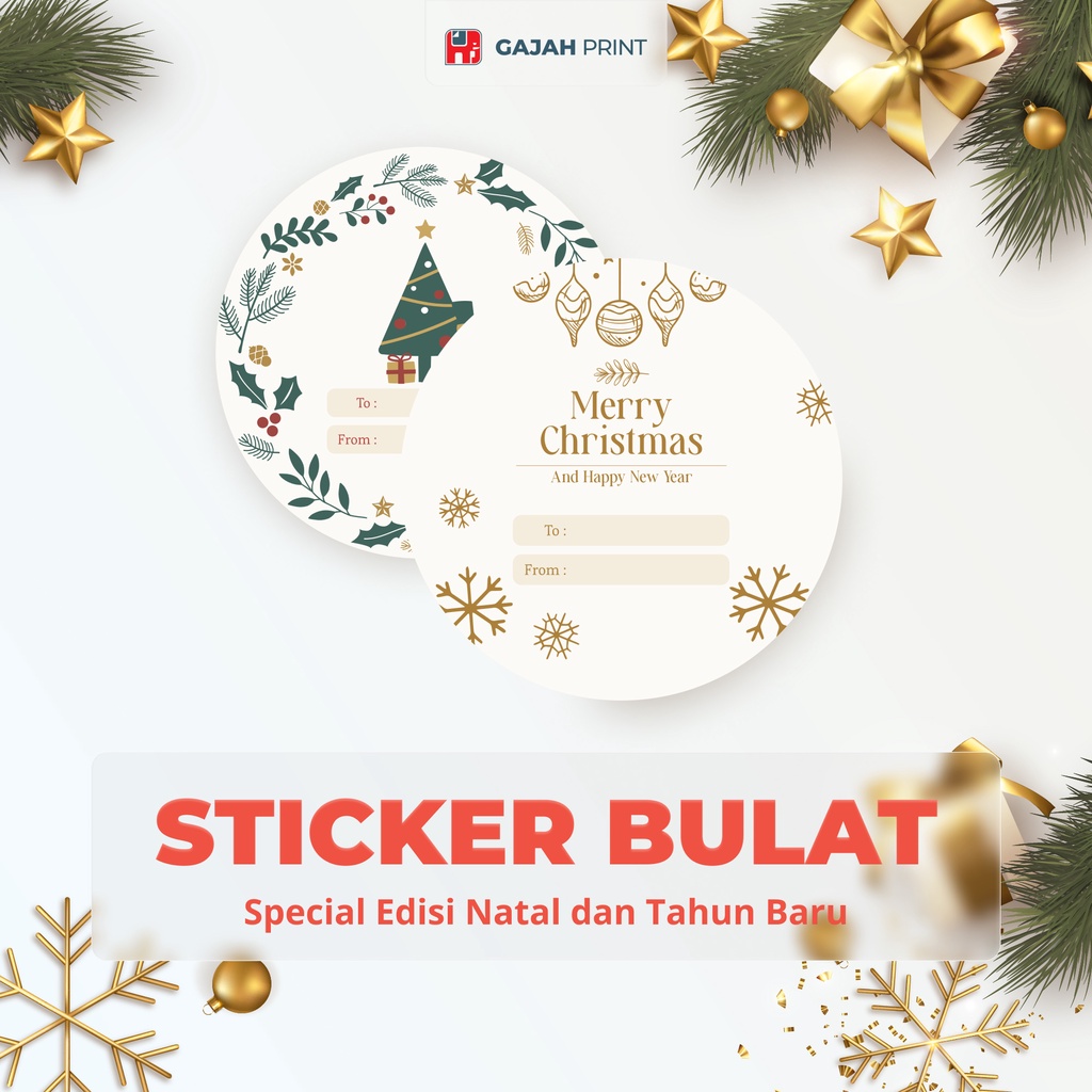 

Stiker Bulat HVS Spesial Natal Tahun Baru label makanan 2 / Label Toples / Sticker Segel Box