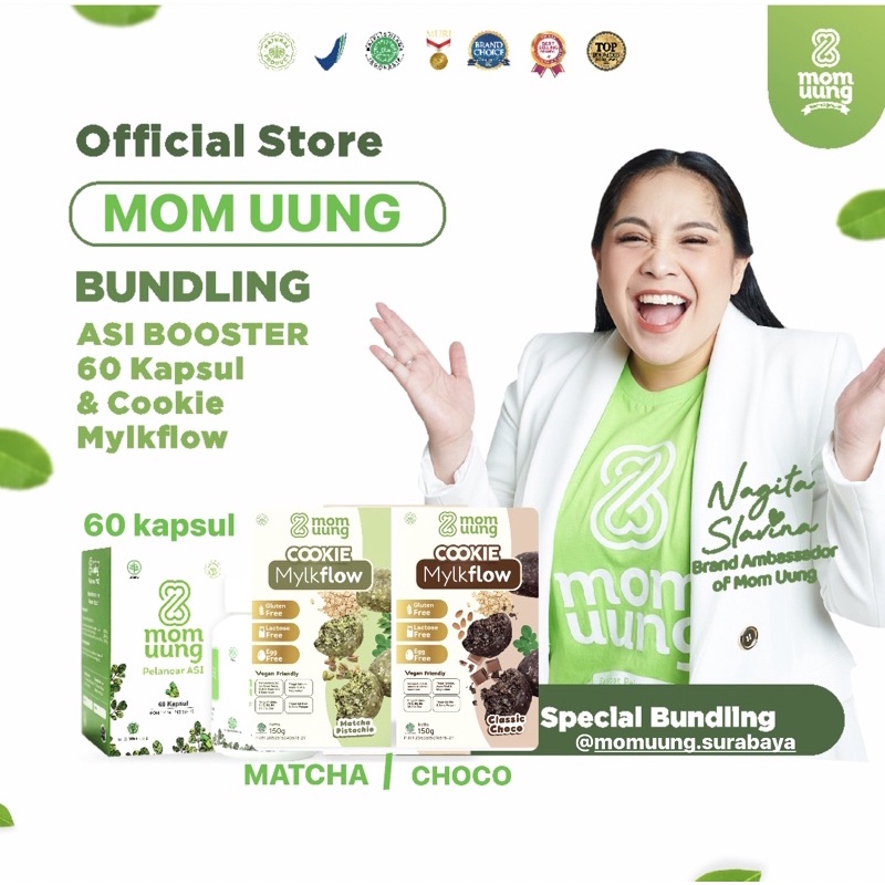 MOM UUNG PERFECT COMBO 60 kapsul dan COOKIE MYLKFLOW | MOM UUNG ASI BOOSTER COOKIE MYLKFLOW