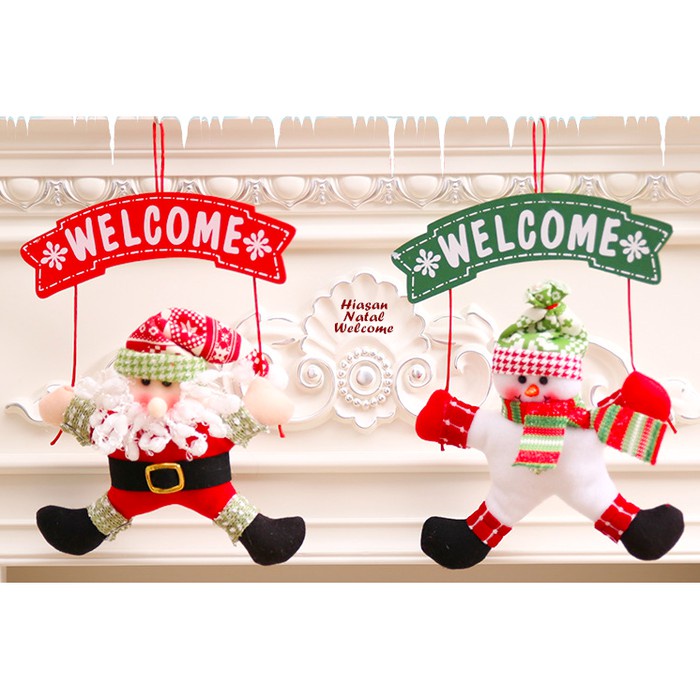 Hiasan Natal Gantungan Pintu WELCOME Decoration