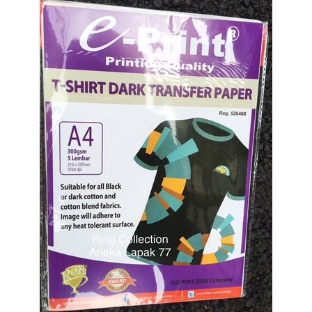 

Transfer Paper / T-shirt Dark Transfer Paper A4 / Photo Paper