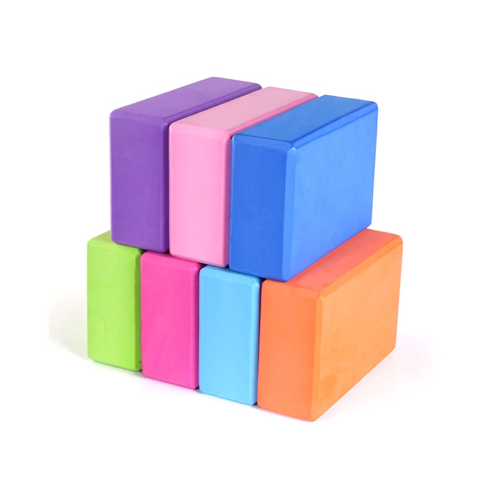 Foam Yoga Balok Yoga Brick Peralatan Yoga Blok Yoga Block Yoga Pilates Polos EVA PVC Alat Bantu Yoga Olahraga - Warna Acak