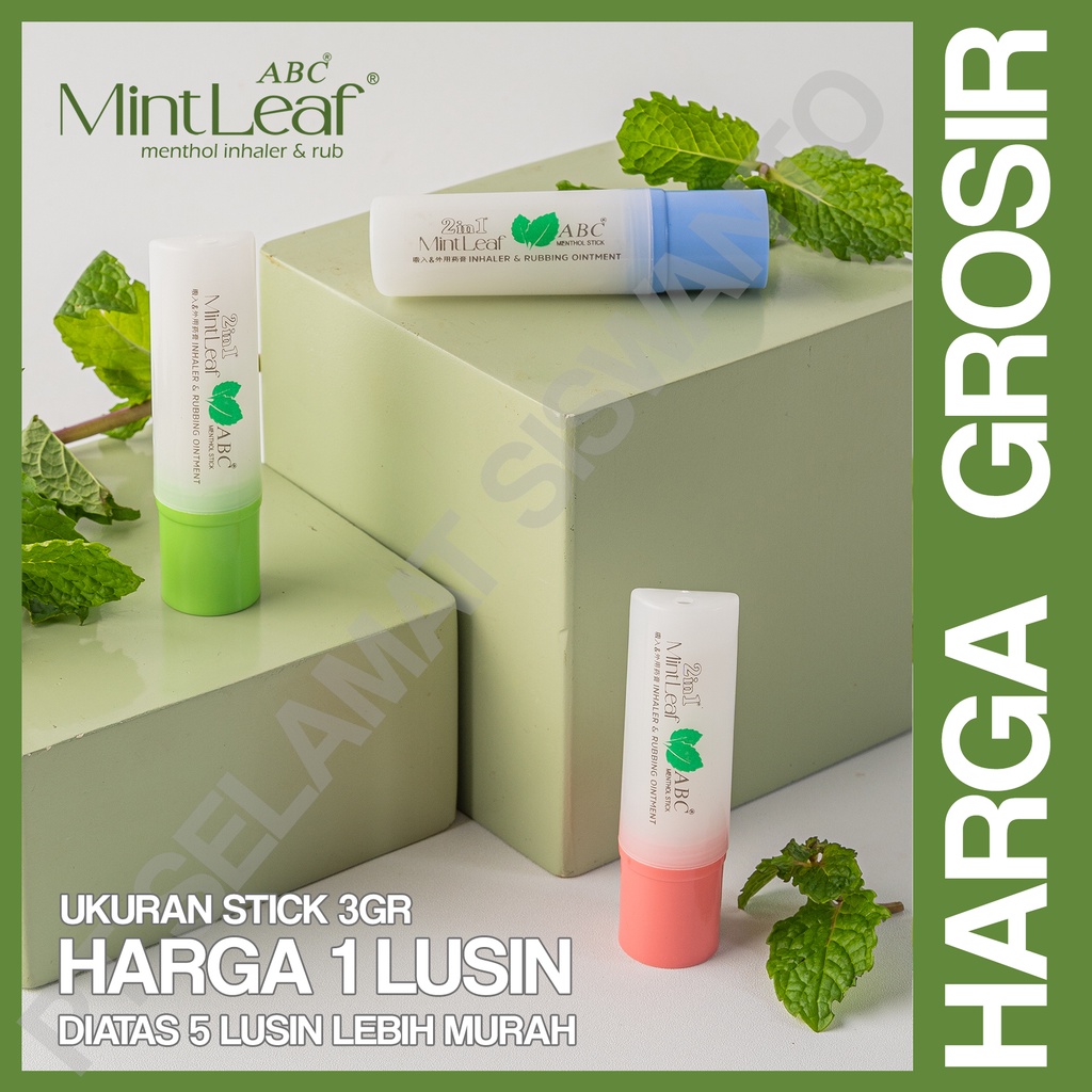 grosir - menthol MintLeaf abc stick (3gr) inhaler & obat gosok