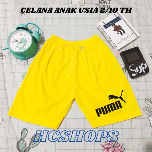Celana Pendek Anak Laki Laki Perempuan Polos PU Usia 2-16th Unisex