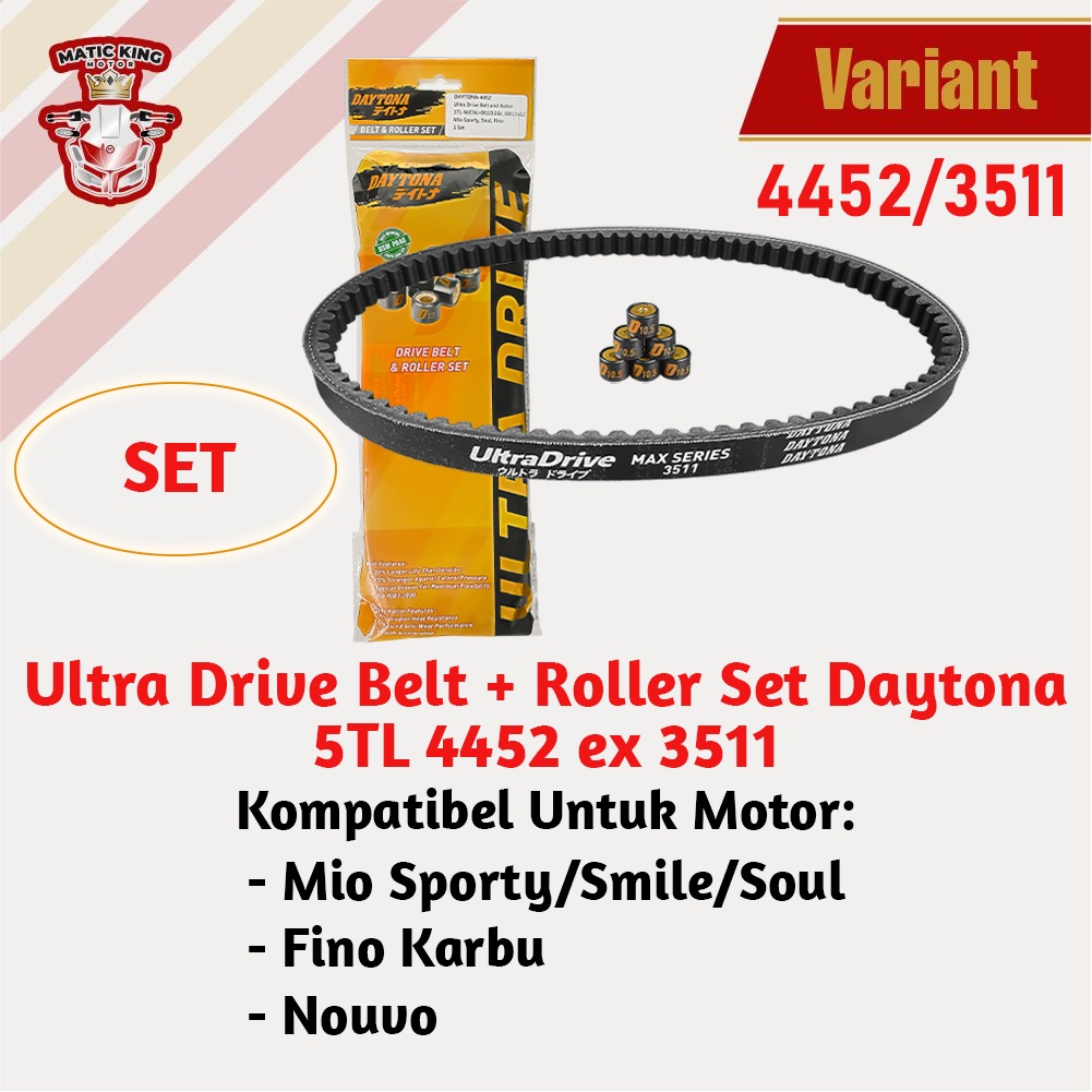 Vanbelt SET assy Mio J Soul GT Fino X-Ride Fi 115 Daytona Ultra Drive Belt+roller 4453 3512