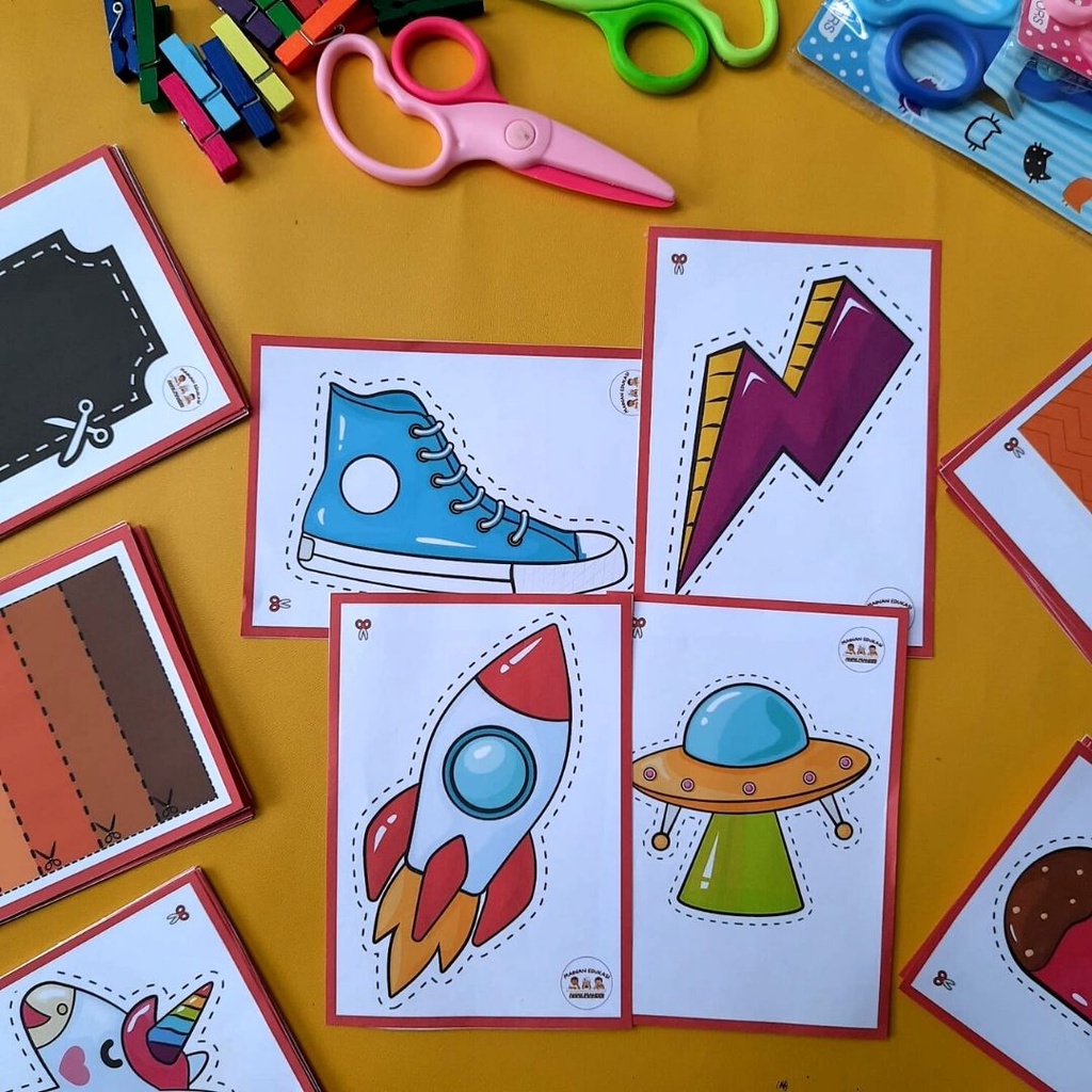 Mainan Edukasi Worksheet Aktivitas Menggunting Mainan Motorik Halus Anak  Mainan Edukasi Anak 1 2 3 