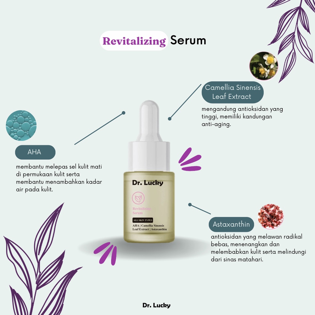 LUCKYMALL Face Serum Wajah KOREA DR LUCKY Hydrating Revitalizing Acne Brightening Anti Wrinkle Rejuvenating Essence Kulit Jerawat Whitening Pemutih AHA IMPLORA SCARLETT LUCKYMEN SKINTIFIC