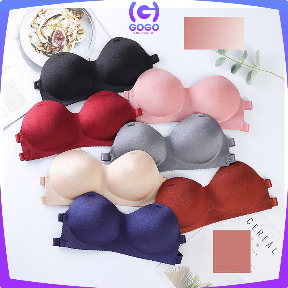 GOGO-P64 P65 Bra Seamless Tanpa Kawat BH Wanita Push Up Bra / Bra Kancing Depan Tanpa Kawat