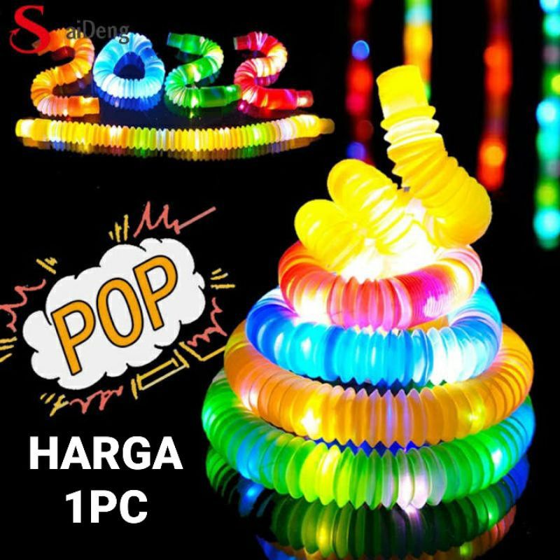 Mainan Viral Pop Tubes LED Selang Lampu Light Up Pop Pipes