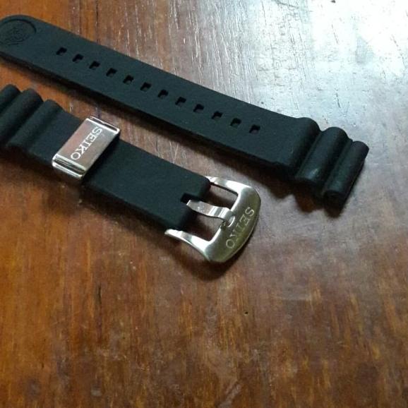 tali jam tangan rubber seiko strap rubber seiko diver (black)