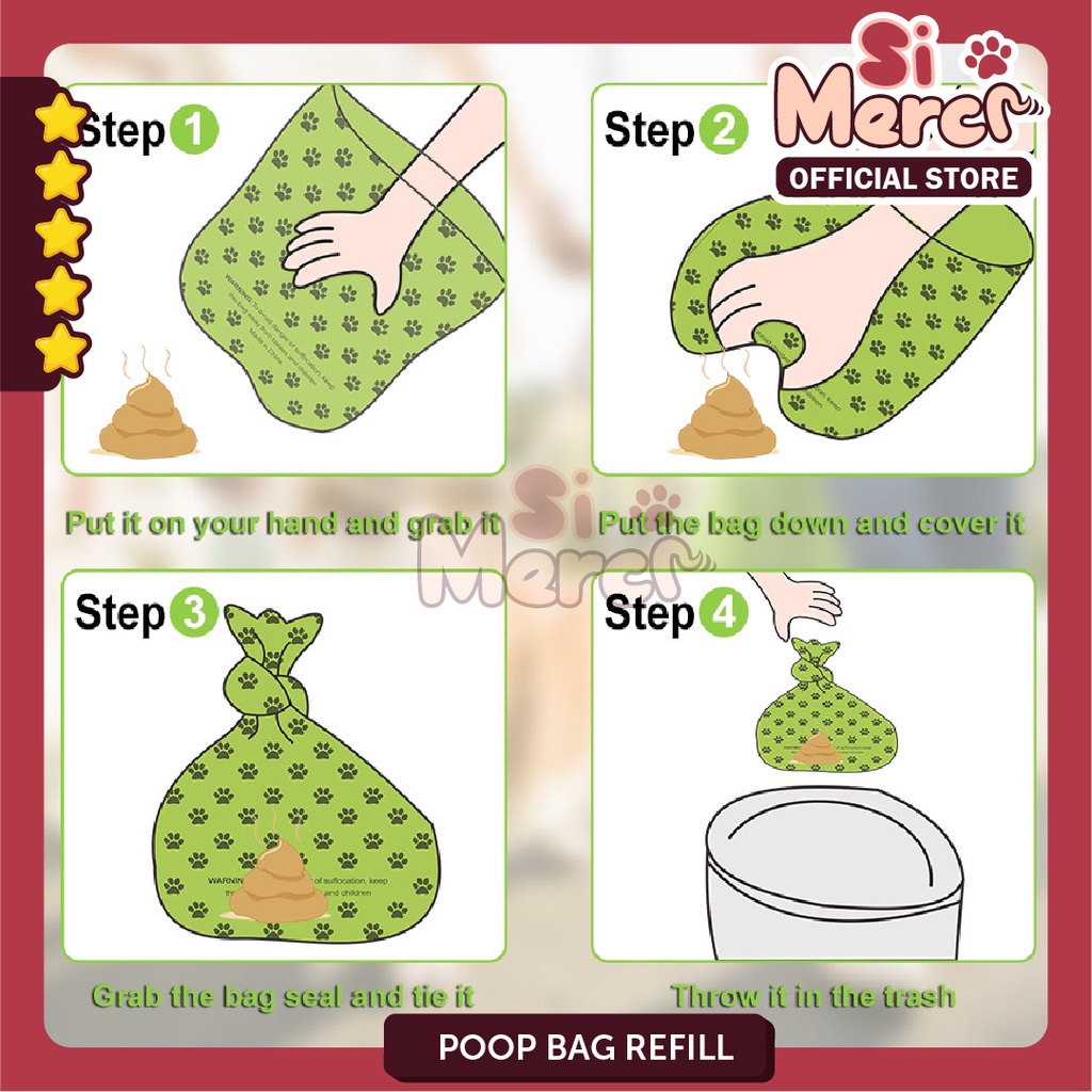 Plastik Kotoran Hewan Biodegradable Bag / Refill Poop Dispenser / Refill Poop Waste Bag / Plastik Kotoran Hewan