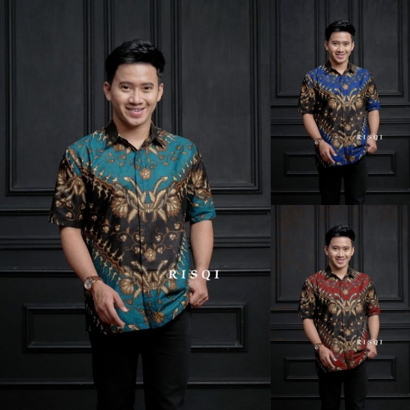 Batik Pria Baju Batik Pria Gus Azmi Syubbanul Muslimin Batik Katun Halus Hadroh Azzahir Santri muslim, Moderen