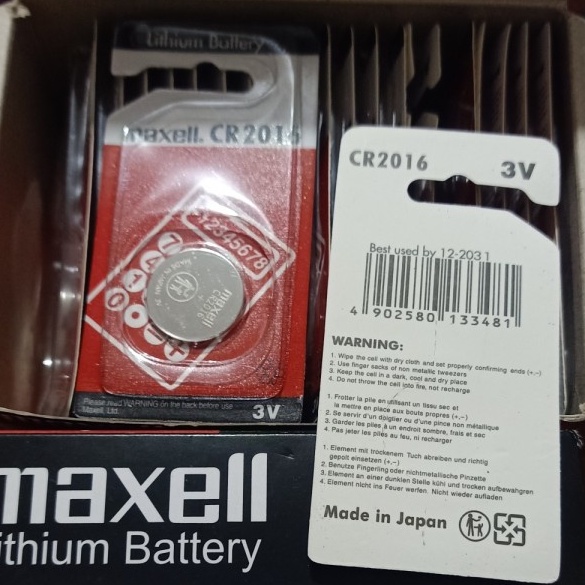 New Baterai Batere Battery Batre MAXELL ORIGINAL 3V CR 2016 CR2016 | distshop