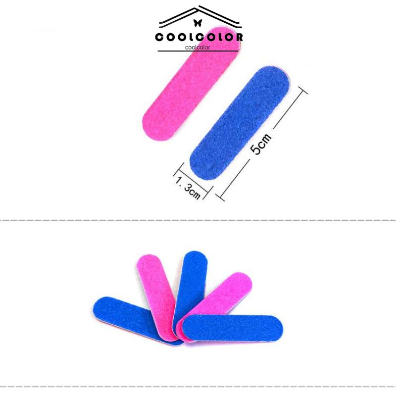 COD❤️Kikir kuku sekali pakai manikur mini scrub menggiling permukaan kuku alat manikur dua sisi strip pasir Nail Buffer Mini Sekali Pakai- cl