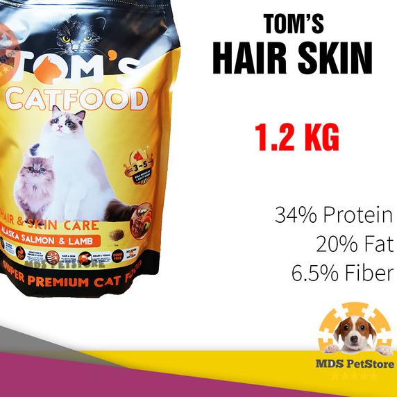 Tom's Cat Food Hair and Skin Care 1.2 Kg | toms tomcat 1.2kg 1,2