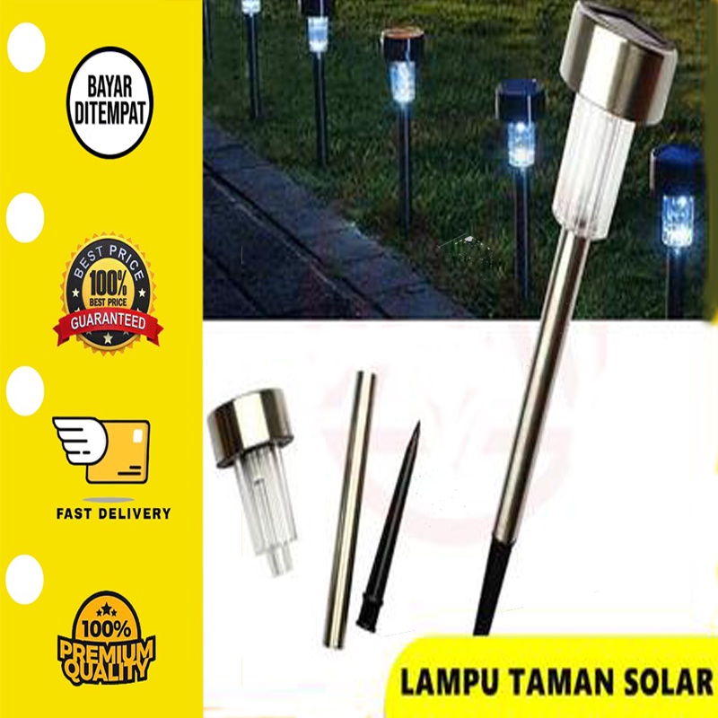 Lampu Taman Tancap Tenaga Matahari Surya Solar Cell LED stainless 37cm