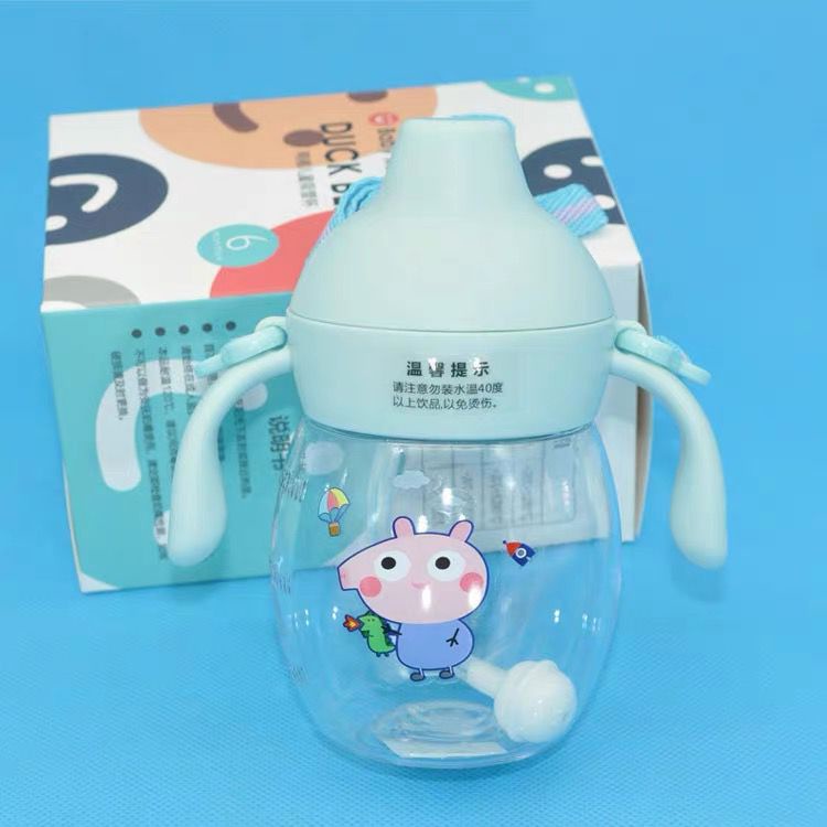 Botol Jerami Anak Minum Karakter Rabbit Bear Tutup Clip import Kartun 280ML SUPER CUTE Botol Minum dot bayi pelatih Minum