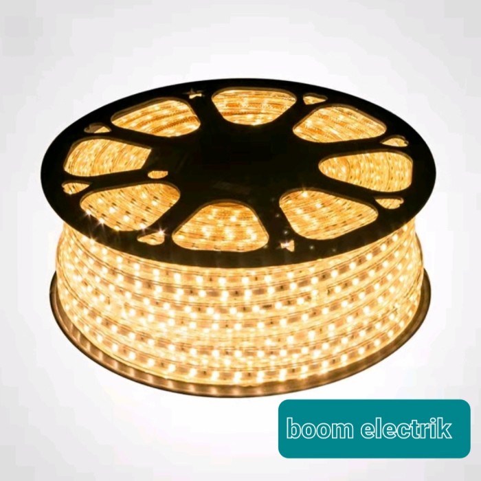 NEW LAMPU LED STRIP SELANG 5050 SMD AC 220V METERAN (1M-100M) OUTDOOR - Warm White