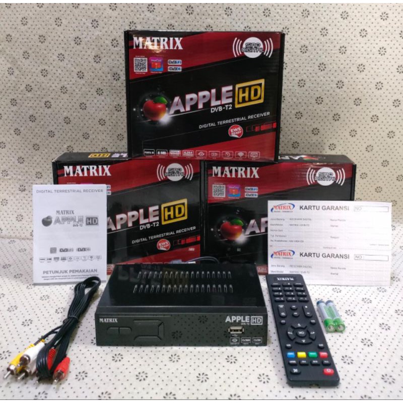 Jual Set Top Box STB TV Digital DVBT2 Matrix Apple HD Red DVB-T2 UHF ...