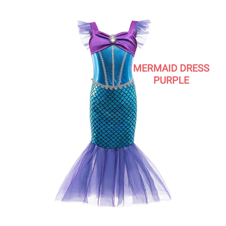 NEW MERMAID DRESS / DRESS PRINCESS ARIEL MERMAID IMPORT / KOSTUM PRINCESS DUYUNG IMPORT ULANG TAHUN