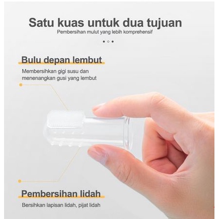 Finger tooth brush Sikat gigi jari bayi sikat lidah bayi pembersih lidah bayi sikat gigi bayi silikon lentur [MF]